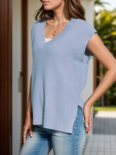 Load image into Gallery viewer, V-Neck Cap Sleeve Knit Vest
