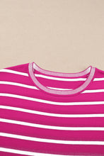 Load image into Gallery viewer, Striped Round Neck Cap Sleeve Knit Top
