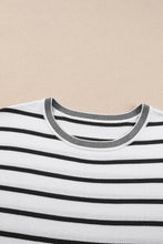 Load image into Gallery viewer, Striped Round Neck Cap Sleeve Knit Top
