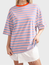 Load image into Gallery viewer, Striped Round Neck Half Sleeve T-Shirt
