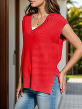 Load image into Gallery viewer, V-Neck Cap Sleeve Knit Vest
