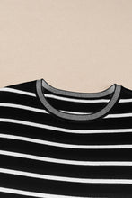 Load image into Gallery viewer, Striped Round Neck Cap Sleeve Knit Top
