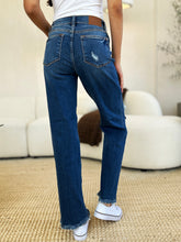 Load image into Gallery viewer, Judy Blue Full Size Mid Rise Distressed Raw Hem Jeans
