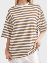 Load image into Gallery viewer, Striped Round Neck Half Sleeve T-Shirt
