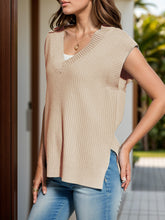 Load image into Gallery viewer, V-Neck Cap Sleeve Knit Vest
