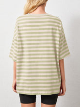 Load image into Gallery viewer, Striped Round Neck Half Sleeve T-Shirt
