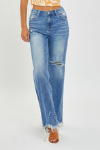 Load image into Gallery viewer, RISEN Full Size High Rise Frayed Hem Wide Leg Jeans
