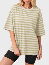 Load image into Gallery viewer, Striped Round Neck Half Sleeve T-Shirt
