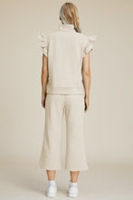 Load image into Gallery viewer, Double Take Full Size Texture Ruffle Short Sleeve Top and Wide Leg Pants Set
