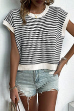 Load image into Gallery viewer, Striped Round Neck Sweater Vest
