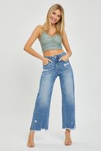 Load image into Gallery viewer, RISEN High Rise Side Slit Raw Hem Cropped Jeans
