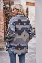 Load image into Gallery viewer, Aztec Dropped Shoulder Shacket with Pockets

