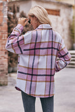Load image into Gallery viewer, Plaid Long Sleeve Shirt Shacket with Pockets
