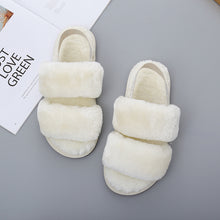 Load image into Gallery viewer, Faux Fur Open Toe Slippers
