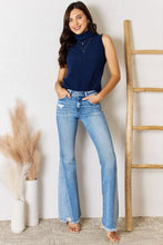 Load image into Gallery viewer, Kancan Mid Rise Raw Hem Flare Jeans
