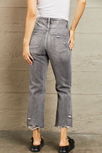 Load image into Gallery viewer, BAYEAS Mid Rise Distressed Cropped Dad Jeans
