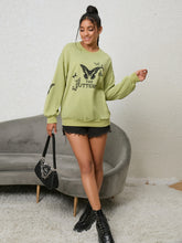 Load image into Gallery viewer, Butterfly Graphic Drop Shoulder Sweatshirt
