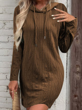 Load image into Gallery viewer, Drawstring Hooded Sweater Dress
