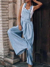 Load image into Gallery viewer, Wide Leg Denim Overalls
