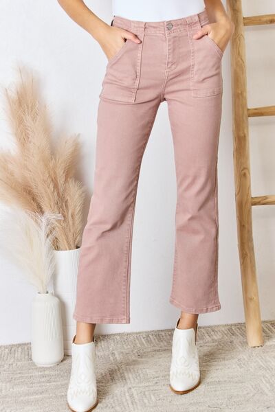 Risen Pink Lady High Rise Ankle Flare Jeans