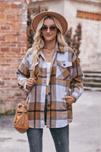 Load image into Gallery viewer, Plaid Long Sleeve Shirt Shacket with Pockets
