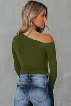 Load image into Gallery viewer, Asymmetrical Neck Long Sleeve Top
